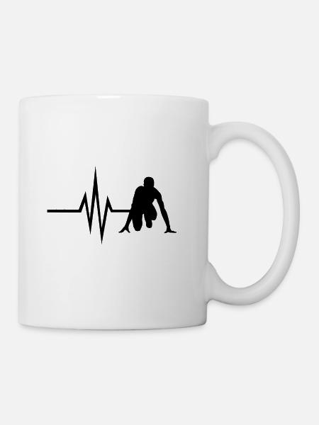 Mon cœur bat pour course - Sprint Courir Fit - Mug blanc - blanc