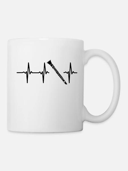 Mein Herz schlägt fürs Klarinette spielen - Tasse - Weiß