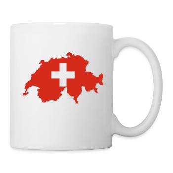 SCHWEIZ SWITZERLAND SWISS LAND UMRISS T-SHIRT - Tasse - Weiß - Rechts