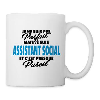 Pas parfait mais assistant social - Mug blanc - blanc - Droite