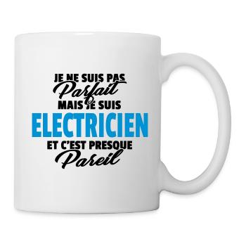 Pas parfait mais electricien - Mug blanc - blanc - Droite