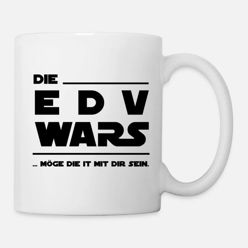 DIE EDV WARS - MÖGE DIE IT MIT DIR SEIN. T-Shirt - Tasse - Weiß