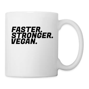 Plus rapide, plus fort, les végétariens végétaliens pouvoir cadeaux - Mug blanc - blanc - Droite