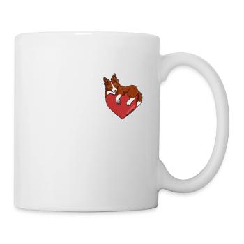Border Collie Coeur - Rouge - Mug blanc - blanc - Droite