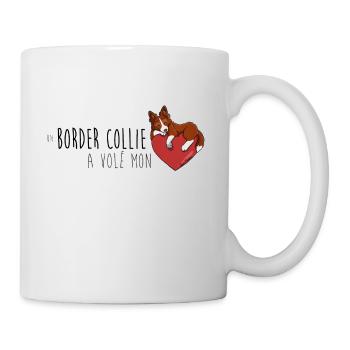 Border Collie Coeur - Rouge - Mug blanc - blanc - Droite