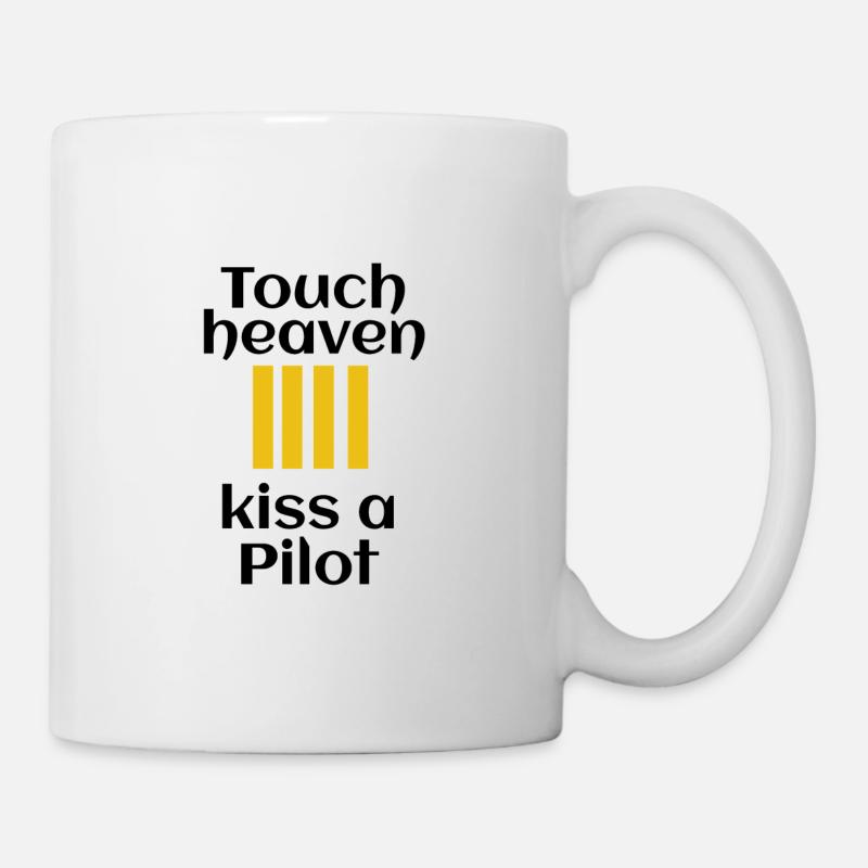 kiss a pilot - Tasse - Weiß