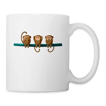 See Hear Speak Monkeys monkeys - Mug - white - Right