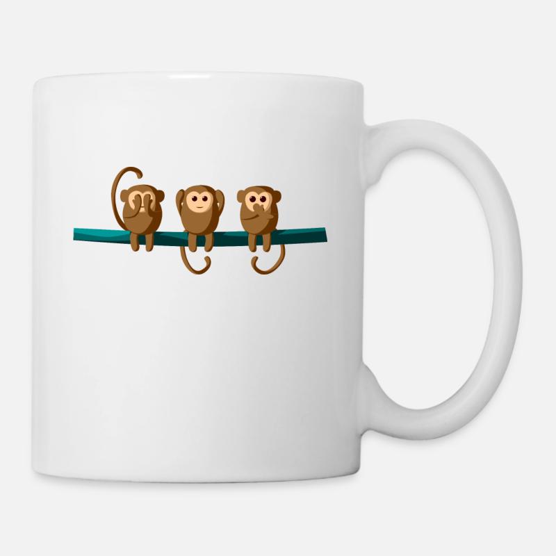 Voir Listen Parlez singe singe - Mug blanc - blanc