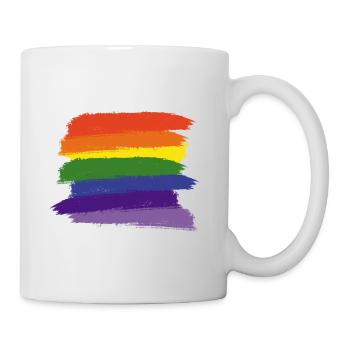 Brosses à peinture arc-en-ciel - Mug blanc - blanc - Droite