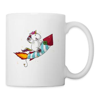 Comic Rocket Unicorn - Mug blanc - blanc - Droite