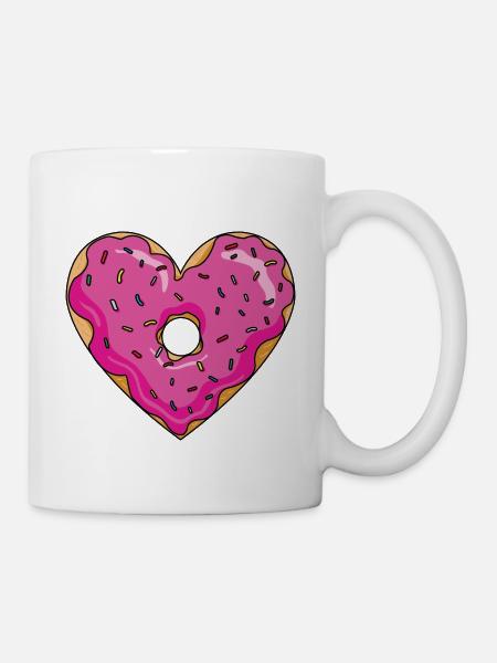 Donut en Coeur - Mug blanc - blanc