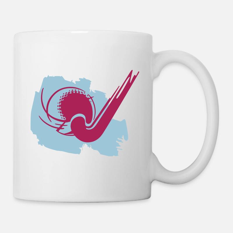 Hockeyschlaeger und Ball - Tasse - Weiß
