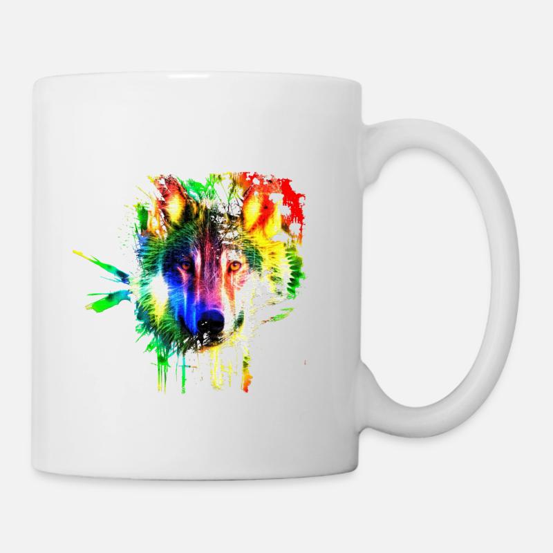 Wolf Splash Moderne - Mug blanc - blanc