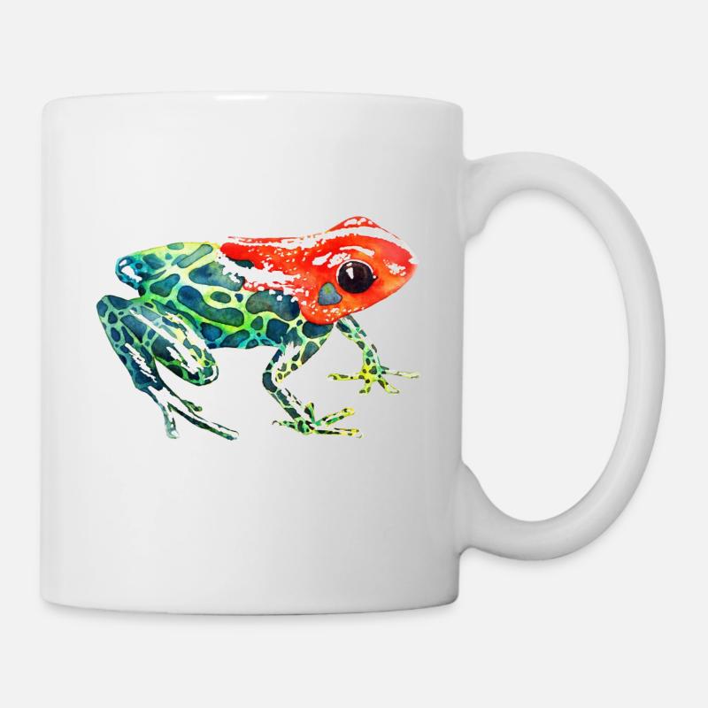 Grenouille avec une tête rouge - Mug blanc - blanc