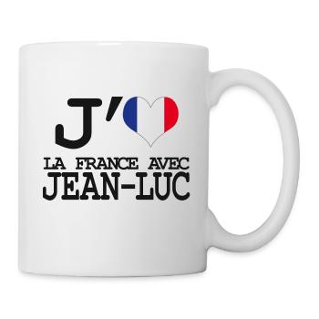 Ich liebe Frankreich mit Jean Luc - Tasse - Weiß - Rechts