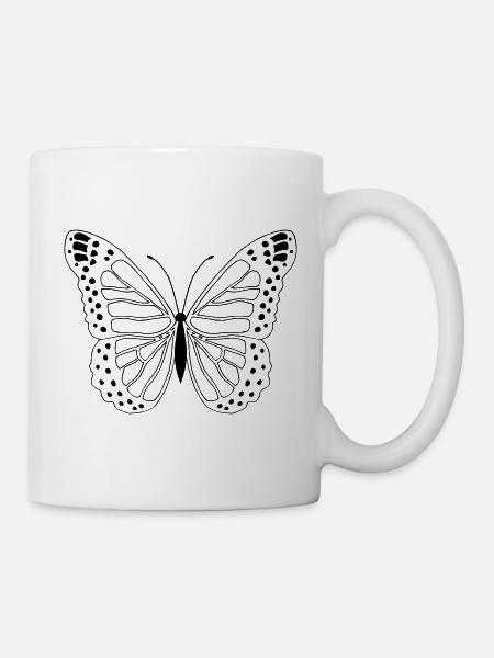 Papillon Papillon Papillon - Mug blanc - blanc