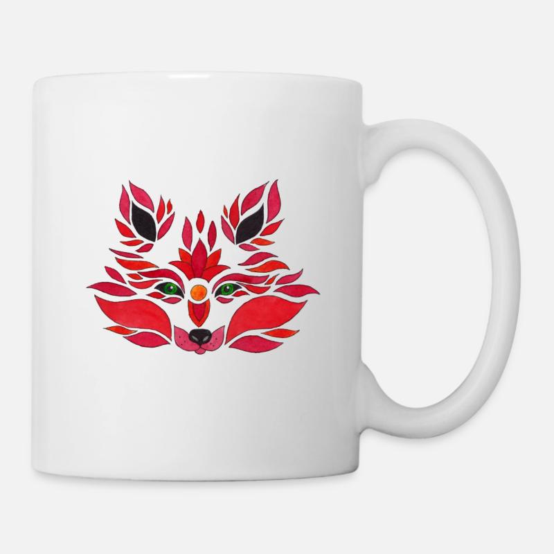 fox illustration - Tasse - Weiß