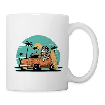Surfeur hipster - Mug blanc - blanc - Droite