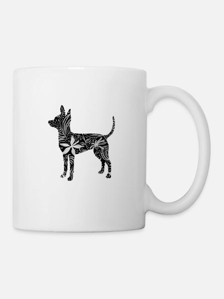 Blumen-Prag-Rattenhund - Tasse - Weiß