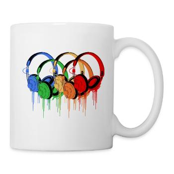 Bunte Kopfhörer - Tasse - Weiß - Rechts