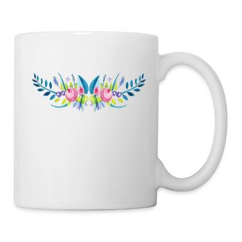 Blumenranke Geschenk Frauen - Tasse - Weiß - Rechts