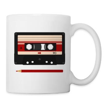 Kasette mit Bleistift - Tasse - Weiß - Rechts