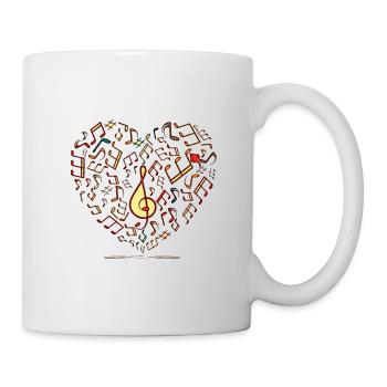 Ich Liebe Musik Herz - Tasse - Weiß - Rechts