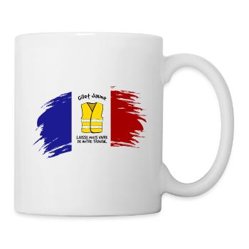 Gelbe Weste ... Frankreich - Tasse - Weiß - Rechts