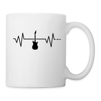 Heartbeat - guitar, electric guitar, pulse, frequency - Mug - white - Right
