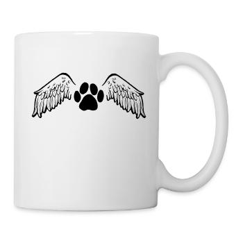 Hundepfote mit Engelsflügeln - Tasse - Weiß - Rechts