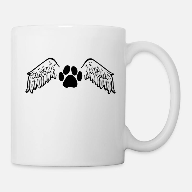 Patte de chien avec des ailes d’ange - Mug blanc - blanc
