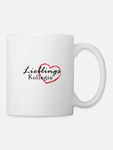 Herz mit Spruch: Lieblings Kollegin - Tasse - Weiß