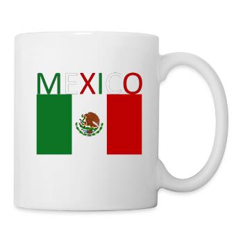 Mexiko - Mexico -Flagge - Kunstdesign-Geschenkidee - Tasse - Weiß - Rechts