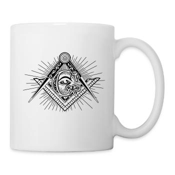 Masonic Eye Brotherhood Secret Illuminati - Mug - white - Right