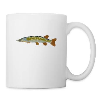 Hecht Fisch Design Logo Fische Hechte Grafik Bild - Tasse - Weiß - Rechts