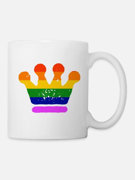 LGBT Gay Pride Crown Crown CSD Rainbow - Mug blanc - blanc