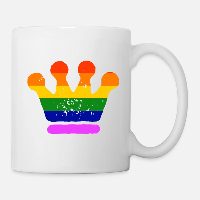 LGBT Gay Pride Crown Crown CSD Rainbow - Mug blanc - blanc