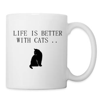 Cats saying Life is better with cats - Mug - white - Right