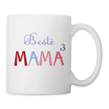 Beste Mama hoch 3, Mutti von 3 wunderbaren Kindern - Tasse - Weiß - Rechts