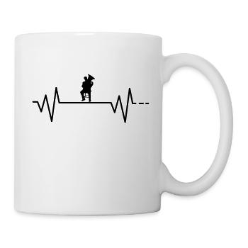 Heartbeat tuba, tubist music instrument orchestra - Mug - white - Right