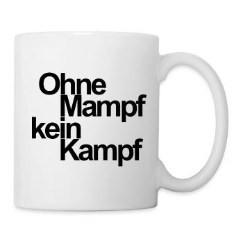 Ohne Mampf kein Kampf Geschenkidee - Tasse - Weiß - Rechts