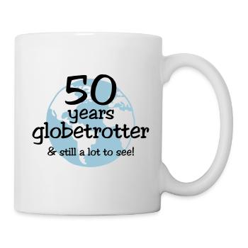 50 years globetrotter & still a lot to see ! - Mug blanc - blanc - Droite