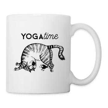 Cat Yoga Time Drôle Graphique - Mug blanc - blanc - Droite