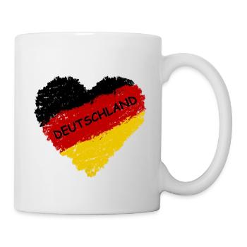 Deutschland Flagge Herz - Tasse - Weiß - Rechts