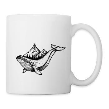 Baleine et montagnes - Mug blanc - blanc - Droite