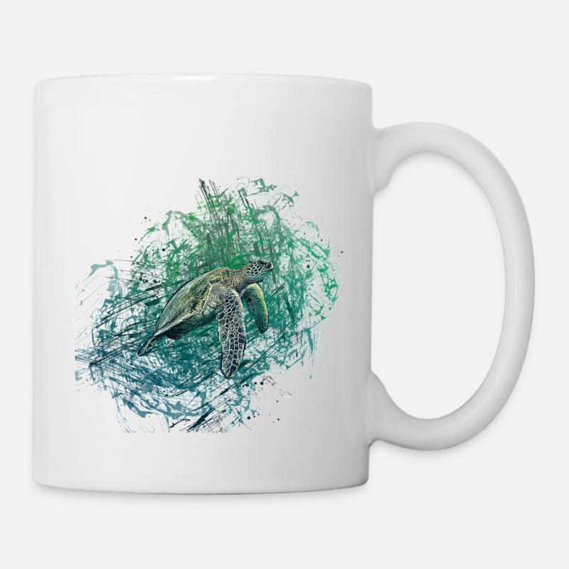 tortue - Mug blanc - blanc