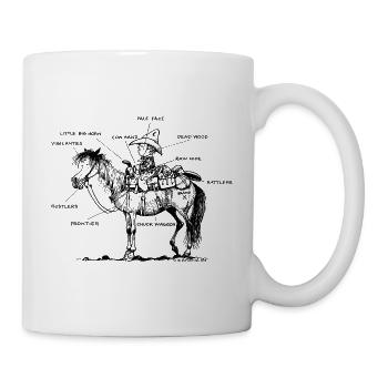 Thelwell 'Learning Western riding' - Mug - white - Right