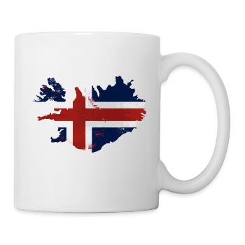 Iceland Flag Map - Tasse - Weiß - Rechts