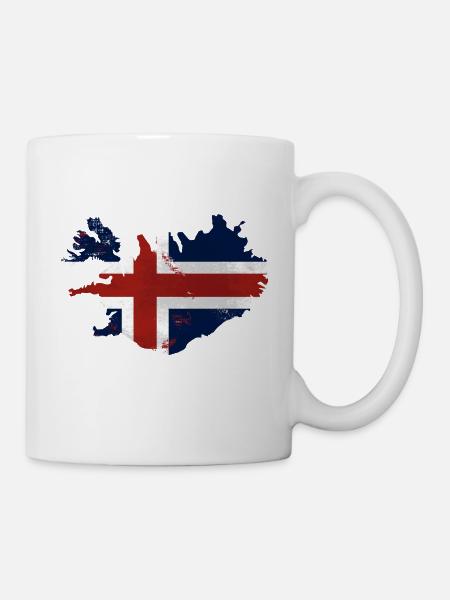Iceland Flag Map - Tasse - Weiß