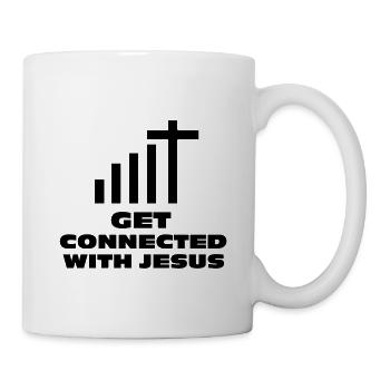 Verbinde Dich Jesus Gott Pilger Pilgern Jakobsweg - Tasse - Weiß - Rechts
